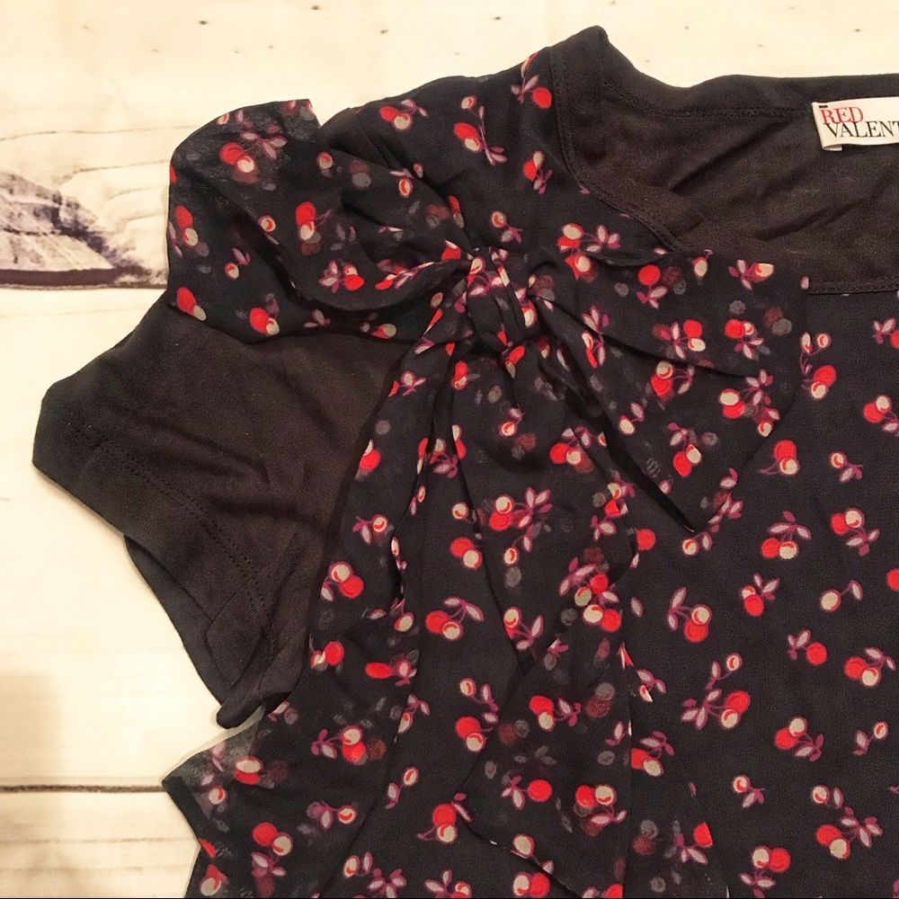 RED Valentino Silk Bow Collar Top